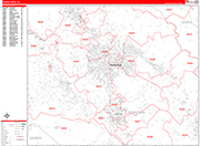 Santa Rosa  Wall Map Red Line Style